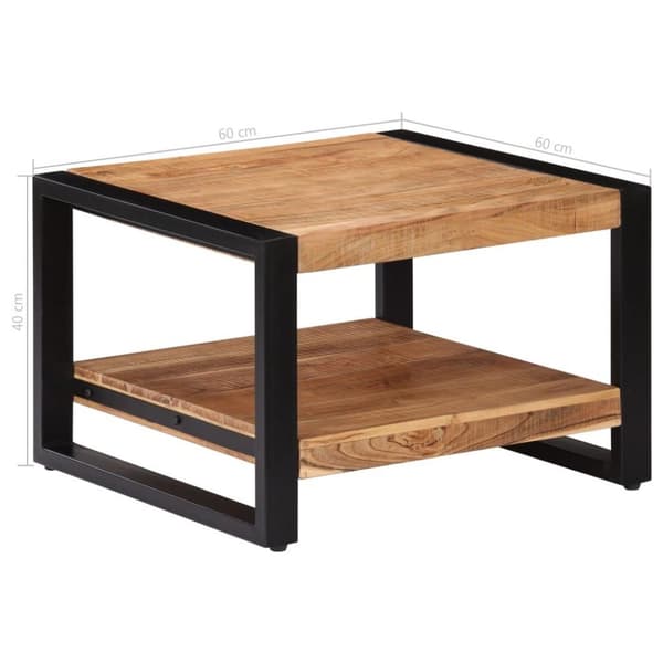 vidaXL sofabord massivt akacietræ 60 x 60 x 40 cm