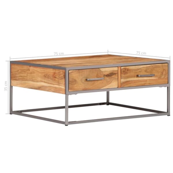 vidaXL Sofabord 75x75x35 cm heltre akasie change2