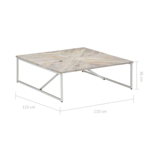 vidaXL sofabord 110 x 110 x 36 cm massivt mangotræ