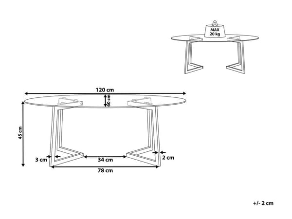 Soffbord Silver Transparent Metall Glas 120 x 60 cm Modern