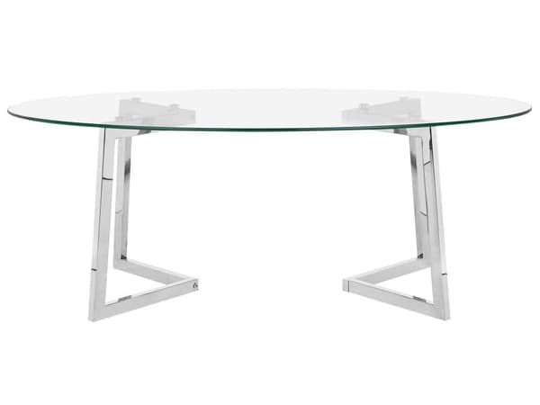 Soffbord Silver Transparent Metall Glas 120 x 60 cm Modern
