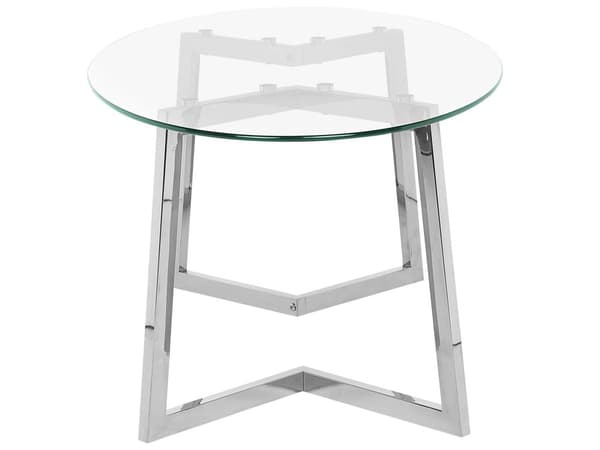 Soffbord Silver Transparent Metall Glas 120 x 60 cm Modern