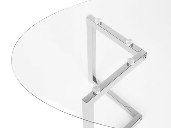 Soffbord Silver Transparent Metall Glas 120 x 60 cm Modern