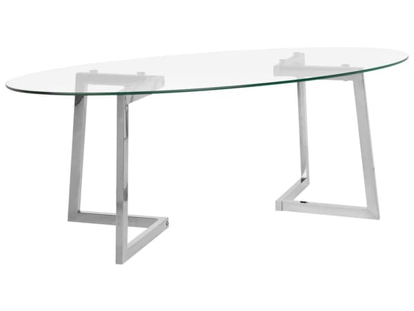 Soffbord Silver Transparent Metall Glas 120 x 60 cm Modern