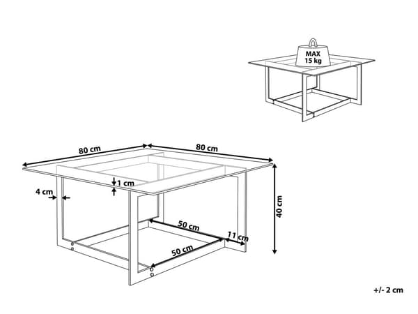 Soffbord Guld Bas Metallram Glasskiva Fyrkantig Kaffebord Glam Design