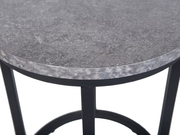 Sivupöytä harmaa musta MDF-levy lastulevy metallijalat 2 kpl setti pyöreä moderni industriaalinen