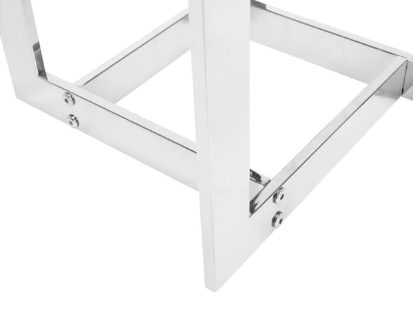 Soffbord Transparent Glas Silver Fyrkantig Bordsskiva Metall Bas Modern Design