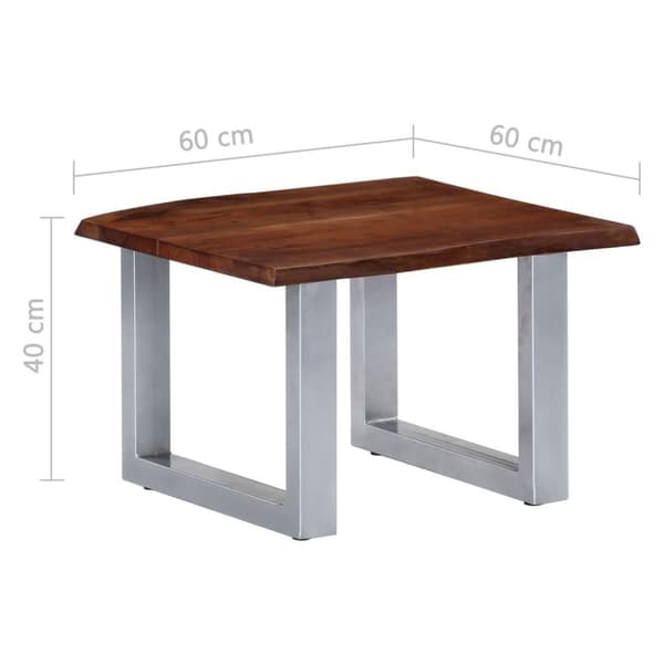 vidaXL Sofabord med livlige kanter 60x60x40 cm heltre akasie