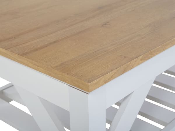 Sofabord hvidt lys træplade 46 x 101 cm hylde skandinavisk stil