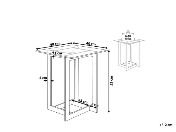 Sofabord Sølv Blank Metal og Hærdetglas 40 x 40 x 52 cm Firkantet Lille Sidebord i Glamour Luksuriøst Design til Stue Indretning Tilbehør