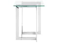 Miniatyrbillede 4 af 6: Sofabord Sølv Blank Metal og Hærdetglas 40 x 40 x 52 cm Firkantet Lille Sidebord i Glamour Luksuriøst Design til Stue Indretning Tilbehør