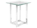 Miniatyrbillede 1 af 6: Sofabord Sølv Blank Metal og Hærdetglas 40 x 40 x 52 cm Firkantet Lille Sidebord i Glamour Luksuriøst Design til Stue Indretning Tilbehør
