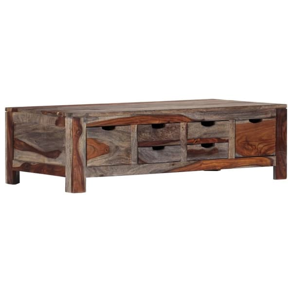 vidaXL sofabord 100x50x30 cm massivt sheeshamtræ grå