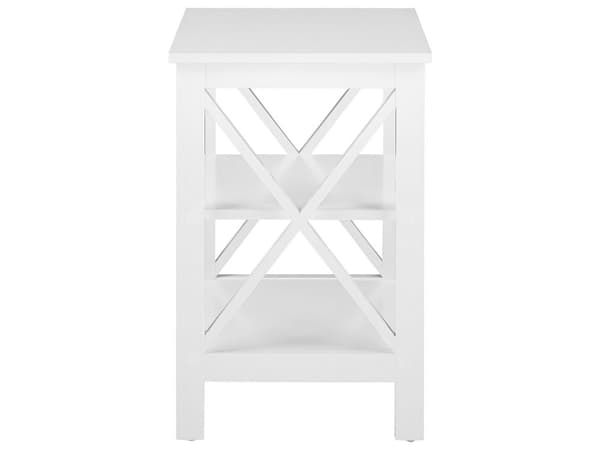 Sivupöytä valkoinen 40 x 60 x 40 cm MDF-levy matta neliö 2 hyllyä moderni