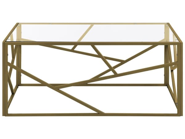 Soffbord Guld Metallram Glasskiva Geometrisk Glam Design