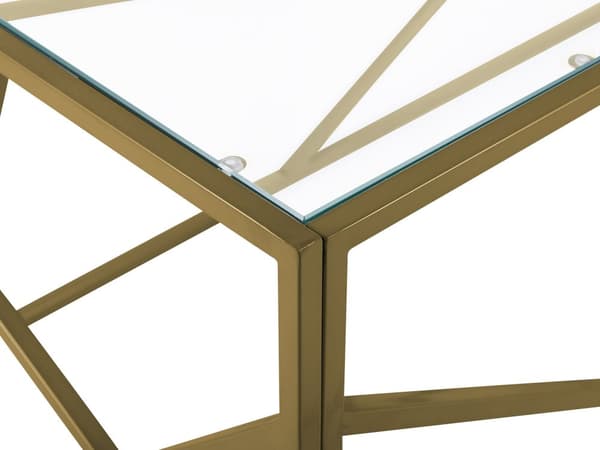 Soffbord Guld Metallram Glasskiva Geometrisk Glam Design