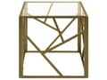 Miniatyrbillede 4 af 7: Guld Sofabord Transparent Glasplade Metalstel 50 x 50 x 50 cm Glamourøst Design
