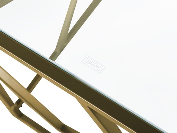 Guld Sofabord Transparent Glasplade Metalstel 50 x 50 x 50 cm Glamourøst Design