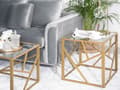 Miniatyrbillede 2 af 7: Guld Sofabord Transparent Glasplade Metalstel 50 x 50 x 50 cm Glamourøst Design