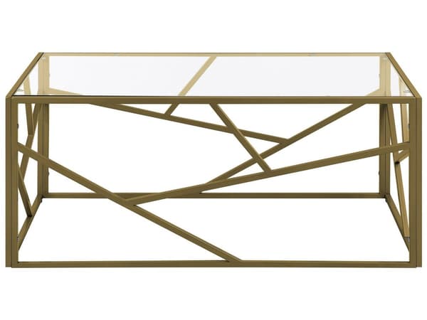 Guld Sofabord Transparent Glasplade Metalstel 100 x 50 x 45 cm Glamourøst Design