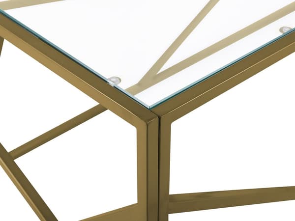 Guld Sofabord Transparent Glasplade Metalstel 100 x 50 x 45 cm Glamourøst Design