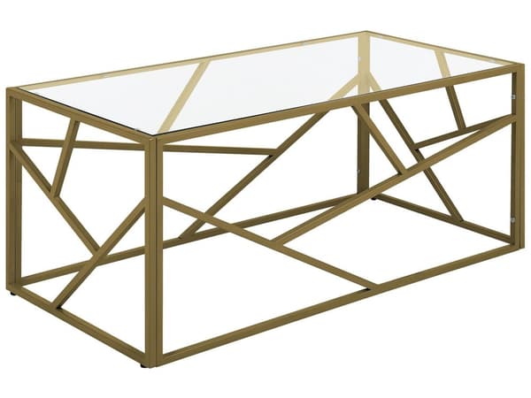 Guld Sofabord Transparent Glasplade Metalstel 100 x 50 x 45 cm Glamourøst Design