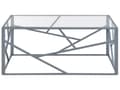 Miniatyrbillede 4 af 7: Sølv Sofabord Transparent Glasplade Metalstel 100 x 50 x 45 cm Glamourøst Design