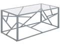Miniatyrbillede 1 af 7: Sølv Sofabord Transparent Glasplade Metalstel 100 x 50 x 45 cm Glamourøst Design