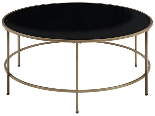 Sohvapöytä kulta metalli musta lasi pöytälevy ⌀ 88 x 40 cm pyöreä moderni glamour