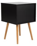 Miniatyrbillede 5 af 8: Sengebord Sort Lyst træ MDF med Gummitræben 40 x 40 cm 2 Skuffer Lille Smalt Skab Opbevaring Skandinavisk Minimalistisk Indretning Soveværelse