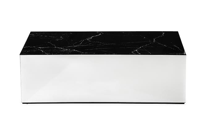 Kerkis Sofabord 60 cm Glas Sort/Spejl