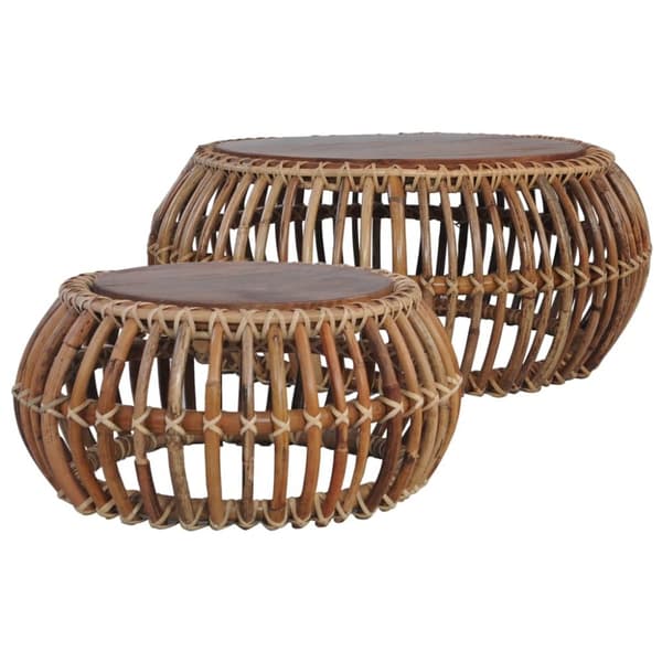 vidaXL sofaborde 2 stk. naturlig rattan
