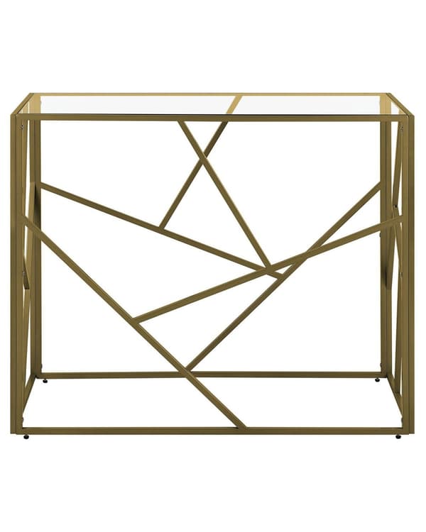 Konsolbord Metallram Glasskiva Guld 85 x 100 x 40 cm Glam