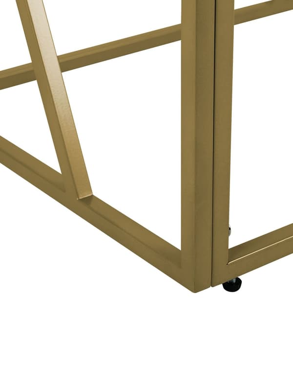 Konsolbord Metallram Glasskiva Guld 85 x 100 x 40 cm Glam