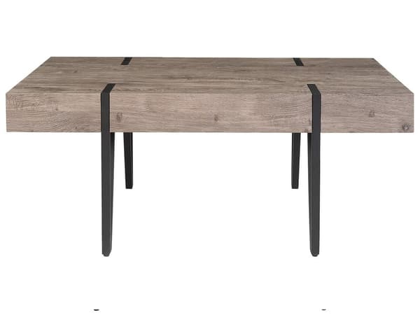 Sofabord Mørkt MDF Træ og Sort Pulverlakeret metalben 100 x 60 x 43 cm Rektangulært Moderne look Industriel Inspireret Stue Indretning