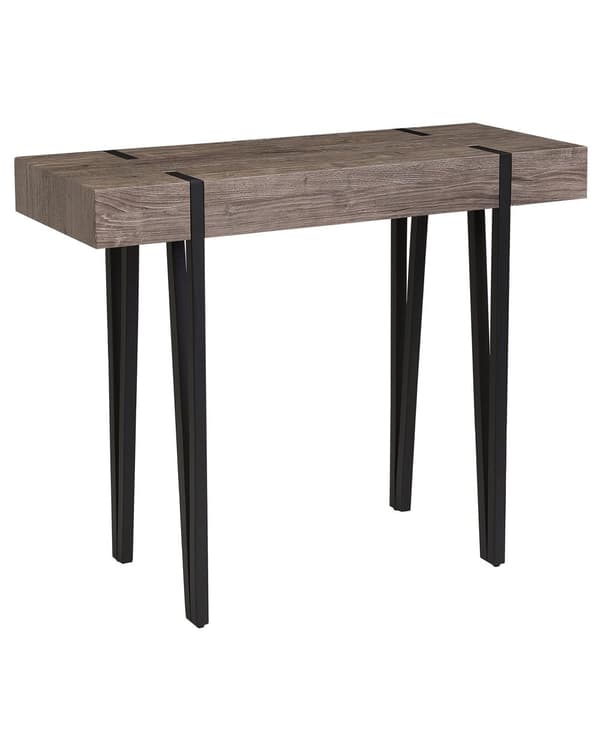 Konsolbord Mörkbrun Svart Metall 100 x 40 cm Rektangulär Industriell stil