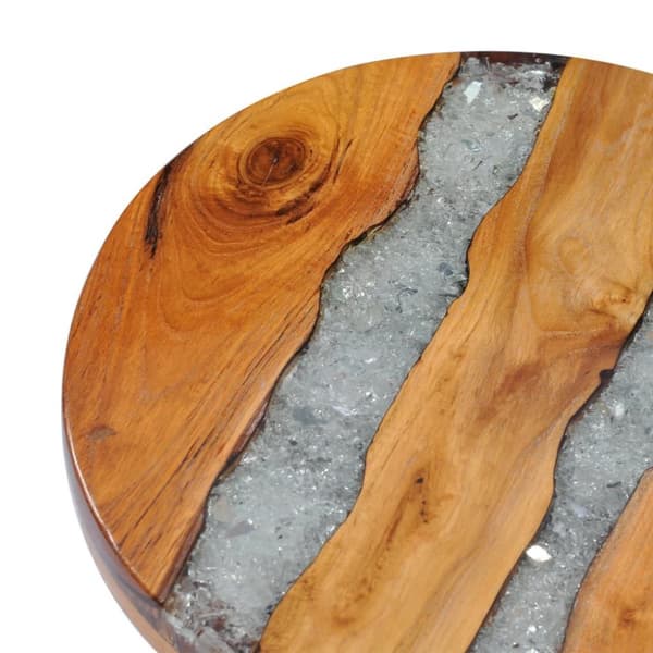 vidaXL Soffbord 40x45 cm massiv teak och polyresin