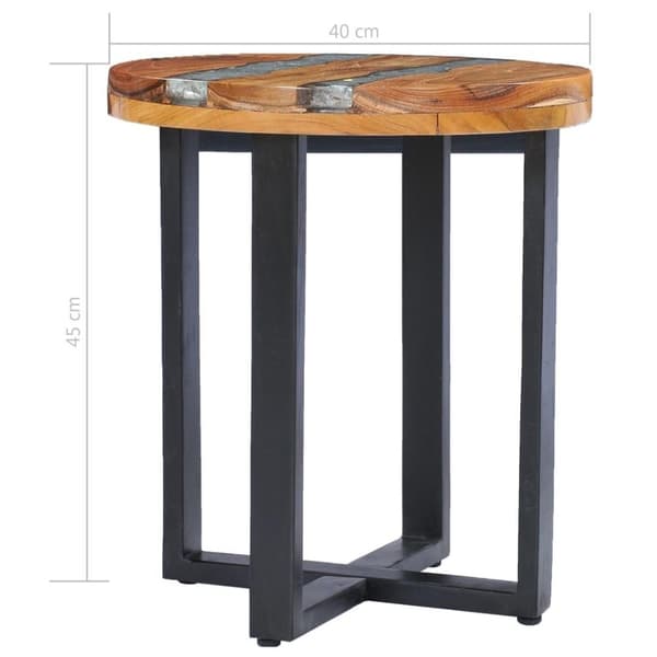 vidaXL Soffbord 40x45 cm massiv teak och polyresin