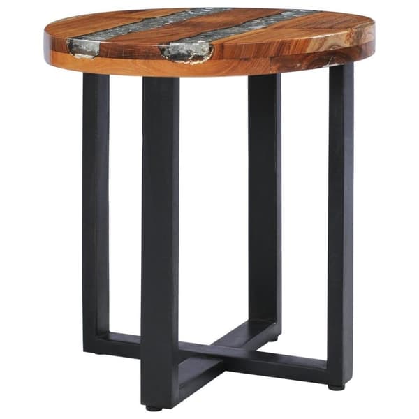 vidaXL Soffbord 40x45 cm massiv teak och polyresin