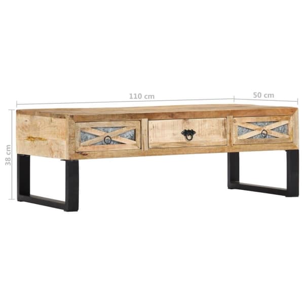 vidaXL sofabord 110 x 50 x 38 cm massivt mangotræ