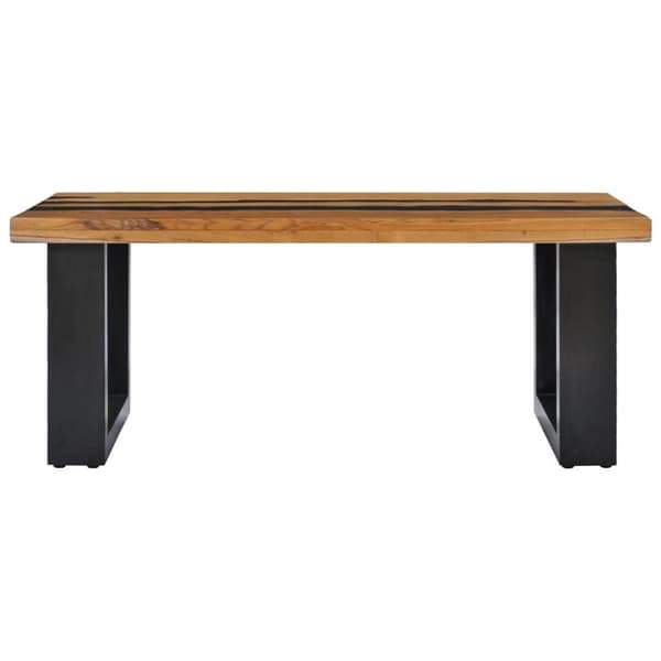 vidaXL sofabord 100 x 50 x 40 cm massivt teaktræ og lavasten