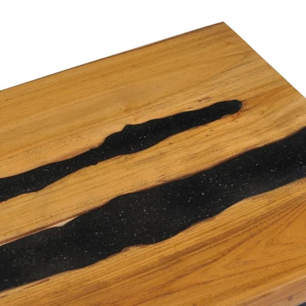 vidaXL sofabord 100 x 50 x 40 cm massivt teaktræ og lavasten