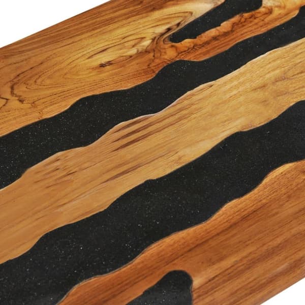 vidaXL sofabord 100 x 50 x 40 cm massivt teaktræ og lavasten