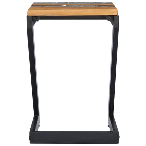 vidaXL sofabord 30 x 30 x 50 cm massivt teaktræ og polyresin