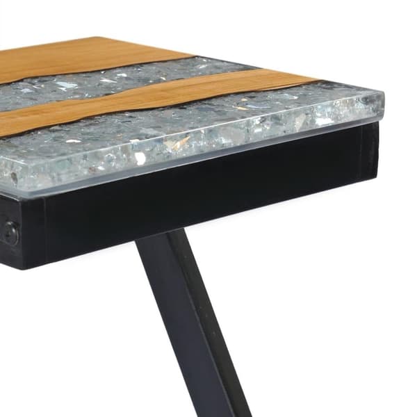 vidaXL sofabord 30 x 30 x 50 cm massivt teaktræ og polyresin