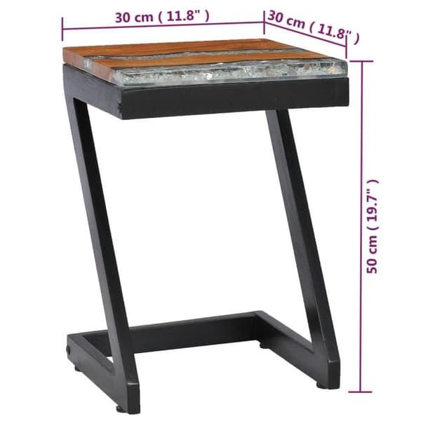 vidaXL sofabord 30 x 30 x 50 cm massivt teaktræ og polyresin