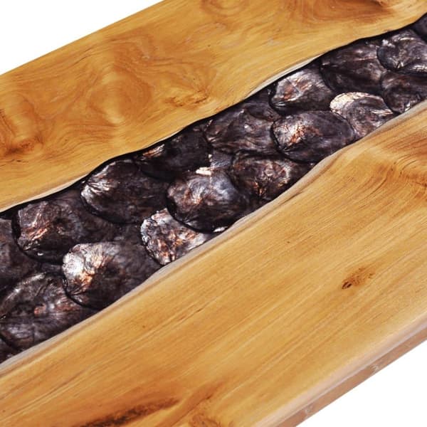 vidaXL sofabord 100 x 50 x 40 cm massivt teaktræ og polyresin