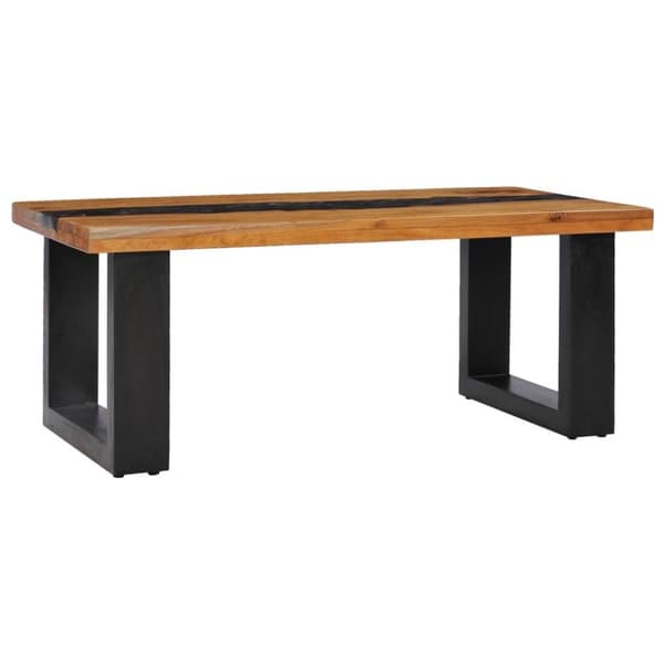 vidaXL sofabord 100 x 50 x 40 cm massivt teaktræ og polyresin