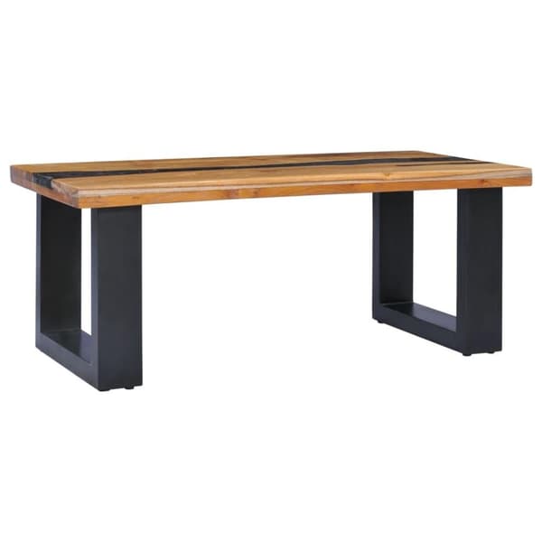 vidaXL sofabord 100 x 50 x 40 cm massivt teaktræ og polyresin