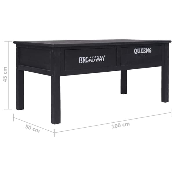 vidaXL sofabord 100 x 50 x 45 cm træ sort